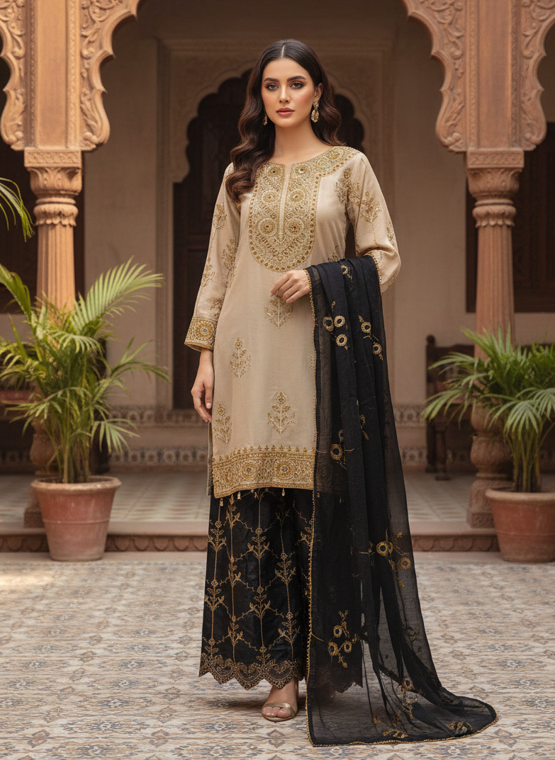 SPARKLE MASURI EDITION EMBROIDERED KURTA SET MMG-842
