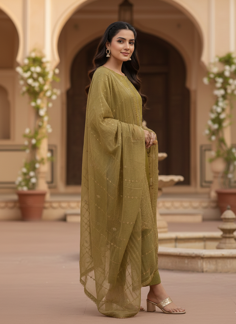 RIWAYAT MASURI EMB KURTA SET MMG-777