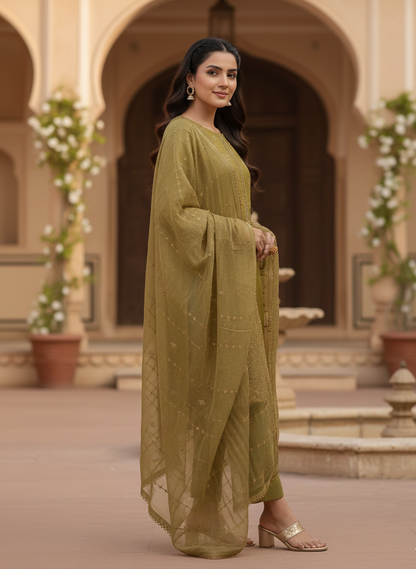 RIWAYAT MASURI EMB KURTA SET MMG-777