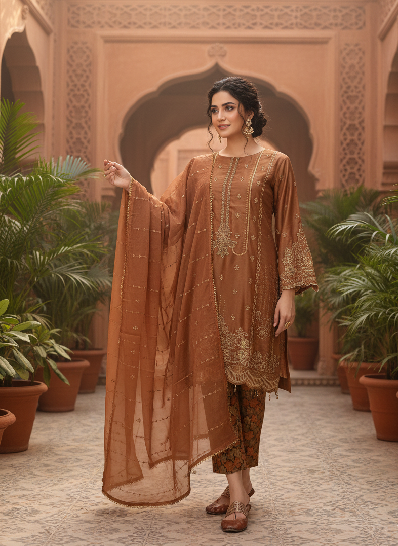 RIWAYAT MASURI EMB KURTA SET MMG-777