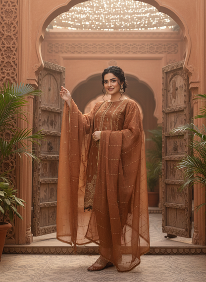 RIWAYAT MASURI EMB KURTA SET MMG-777