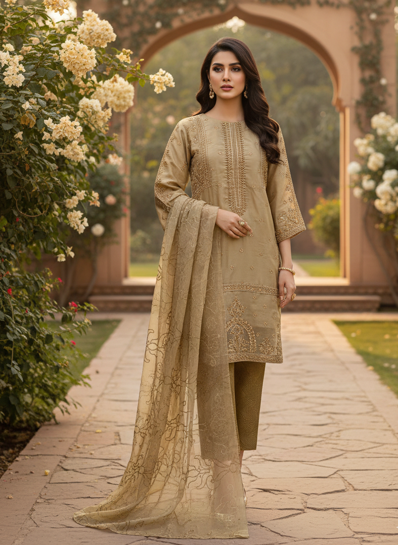 MASURI LUXE EMBROIDERED KURTA SET MMG-807