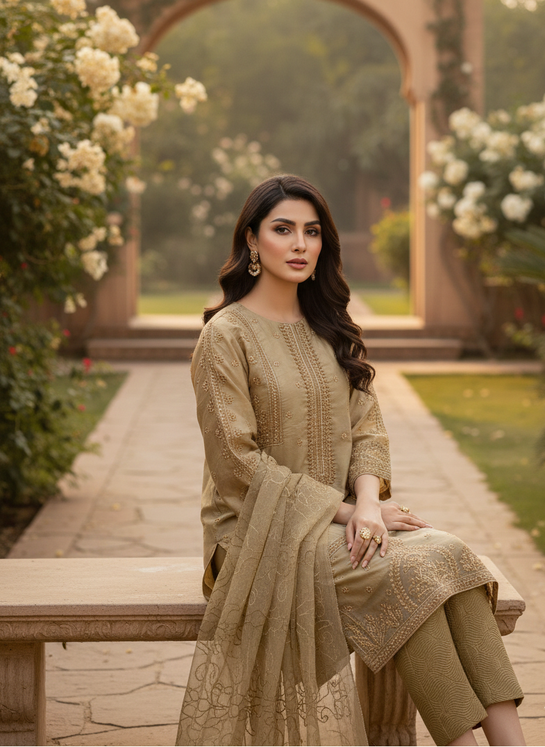 MASURI LUXE EMBROIDERED KURTA SET MMG-807