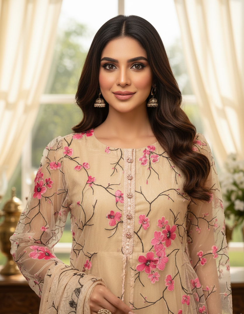TISSUE FLAIR HIGH-LOW FROCK SET MMG GG-729