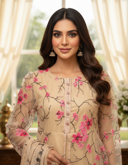 TISSUE FLAIR HIGH-LOW FROCK SET MMG GG-729