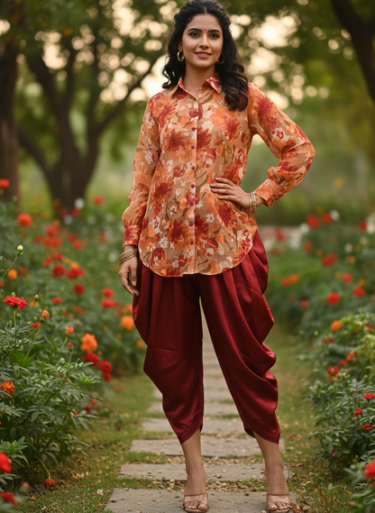 PRINTORA SILK SHORT KURTA SET MMG D 12