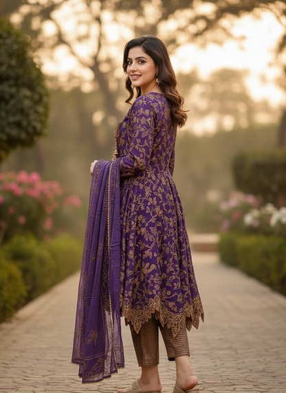 RAQS E GUL|SILK LUXURIOUS EMBROIDERED FROCK MMG-799