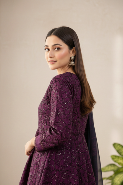 CELESTIA SILK COUTURE | SEQUINE EMB FROCK MMG-1136