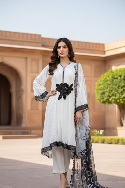 GUL E AARI CHIFFON EMB PISHWAS MMG-10031