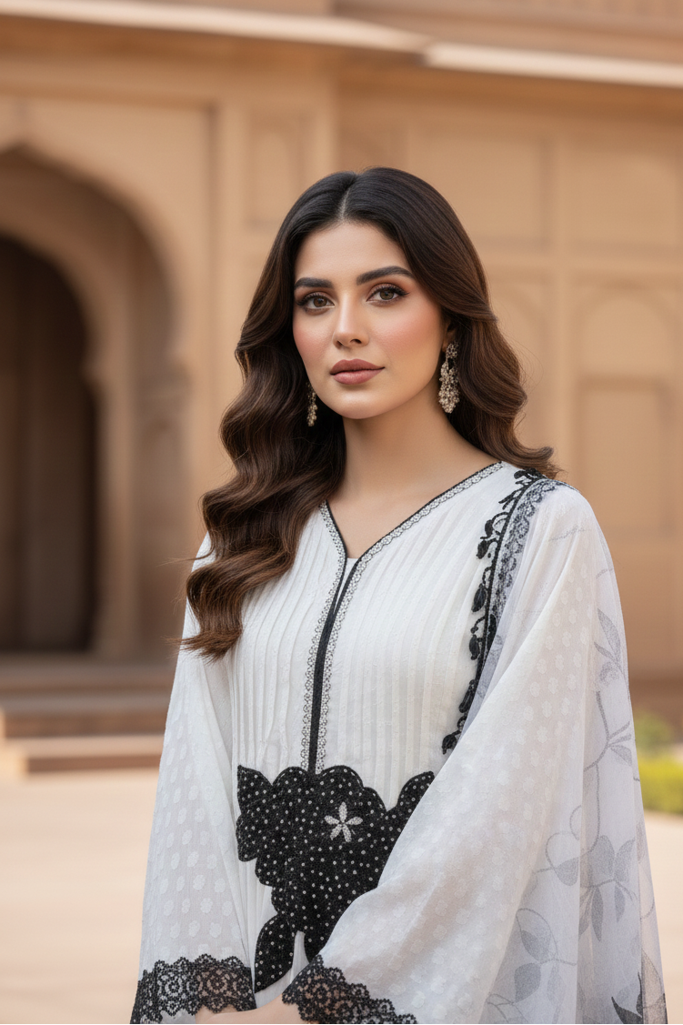 GUL E AARI CHIFFON EMB PISHWAS MMG-10031