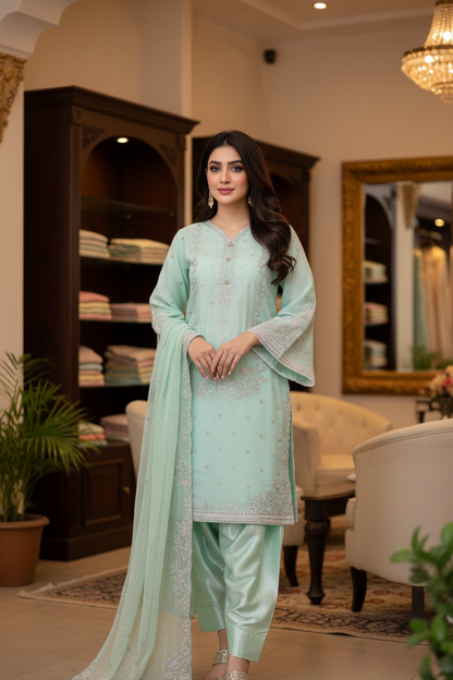 ZARAFSHAN SILK TISSUE ENSEMBLE MMG-1161