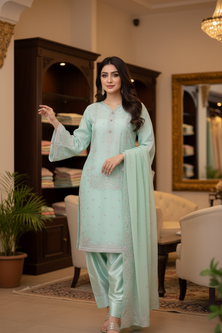 ZARAFSHAN SILK TISSUE ENSEMBLE MMG-1161