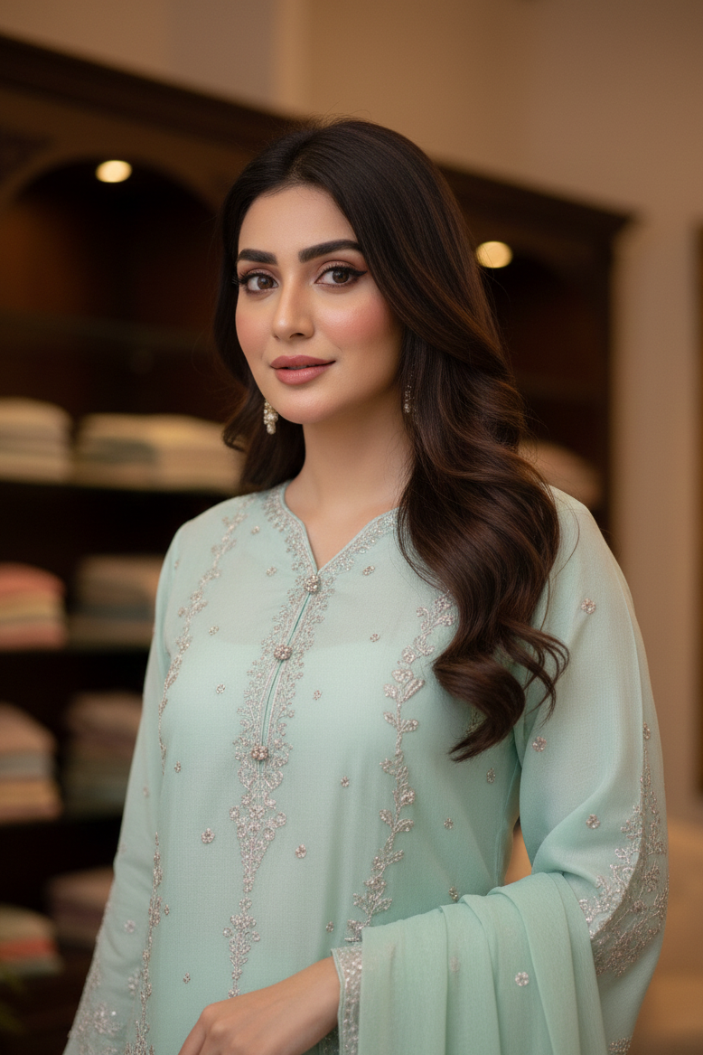 ZARAFSHAN SILK TISSUE ENSEMBLE MMG-1161