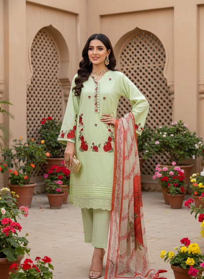 MEHR E RIWAYAT CHIFFON EMB KURTA SET MMG-1127