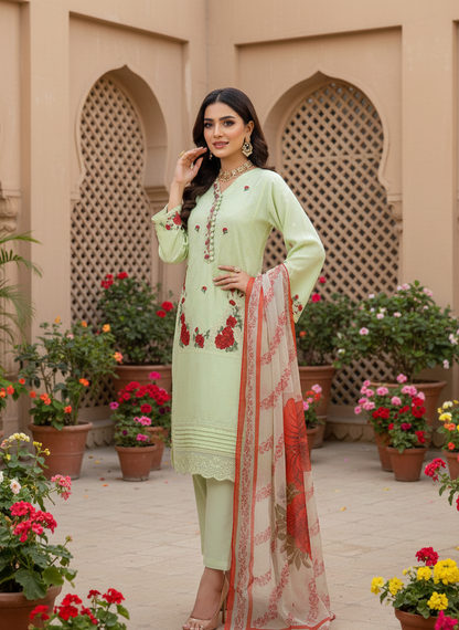 MEHR E RIWAYAT CHIFFON EMB KURTA SET MMG-1127