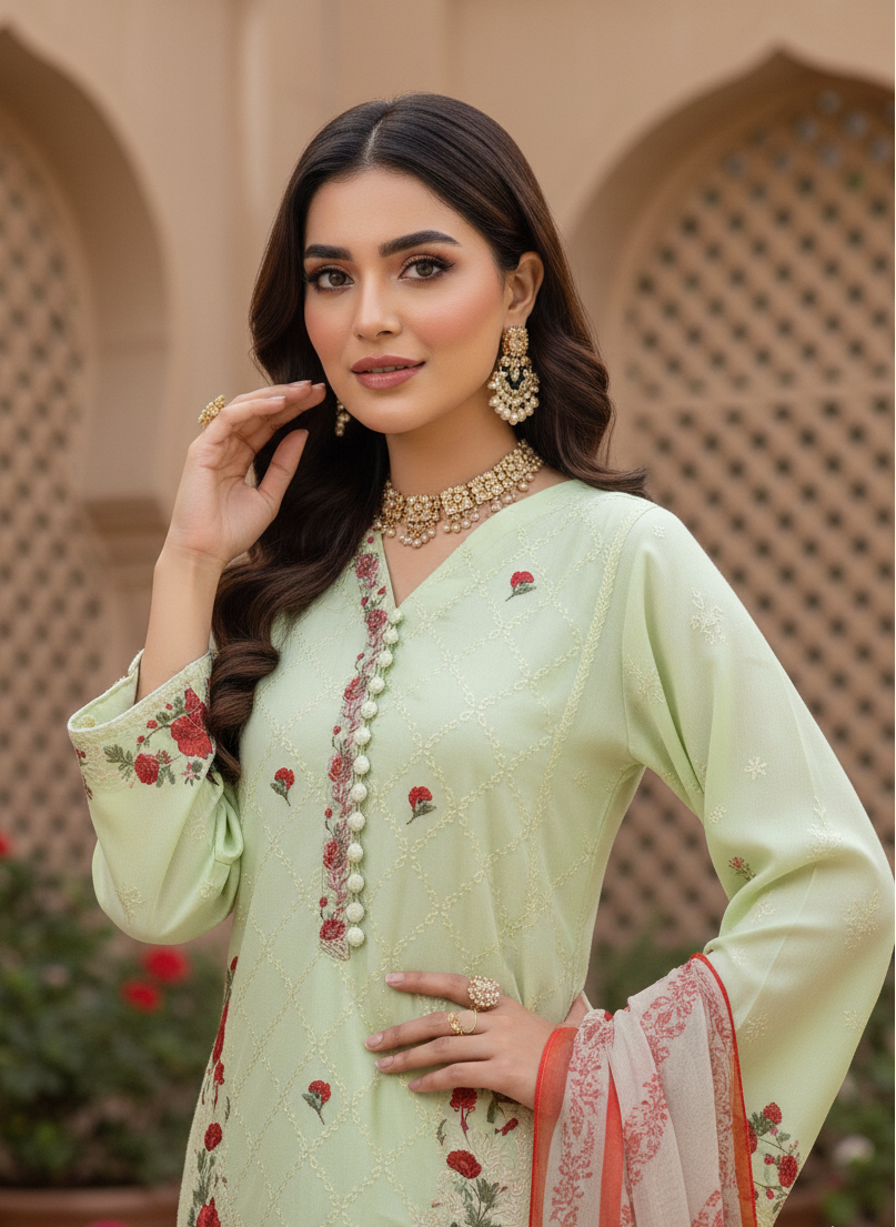 MEHR E RIWAYAT CHIFFON EMB KURTA SET MMG-1127
