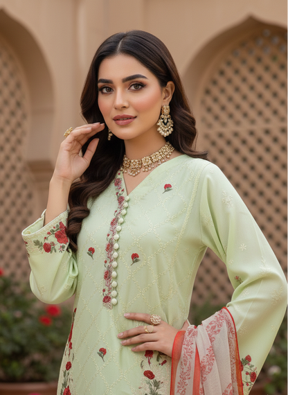 MEHR E RIWAYAT CHIFFON EMB KURTA SET MMG-1127