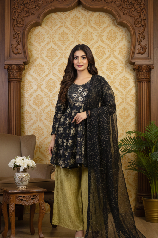 ZEHRA LUXE EMB FROCK SET MMG-900