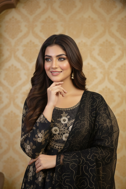 ZEHRA LUXE EMB FROCK SET MMG-900