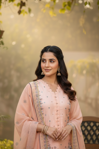 SOFT FLOW JACQUARD VISCOSE KURTA SET MMG-1120