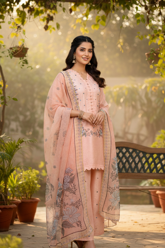 SOFT FLOW JACQUARD VISCOSE KURTA SET MMG-1120