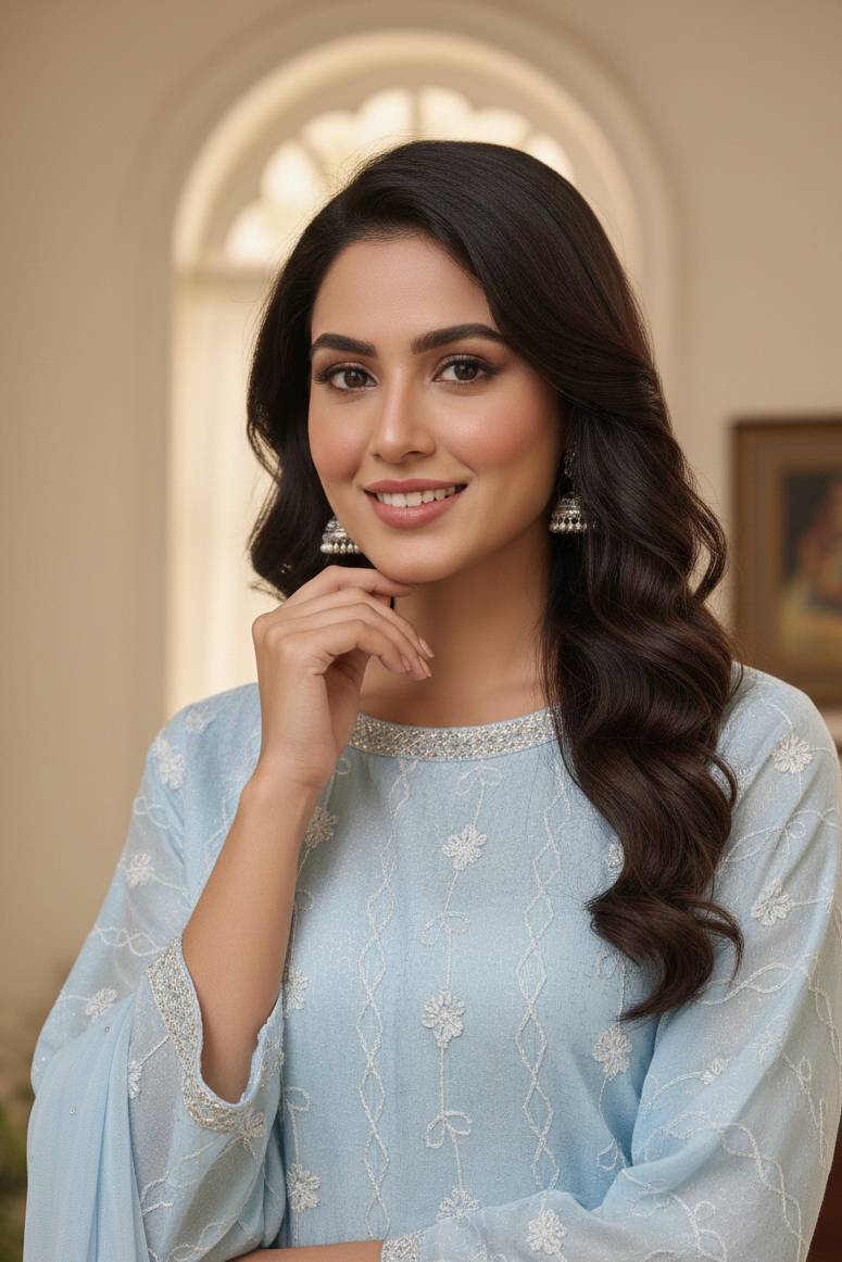 AAROHI SILK ORGANZA LONG SHIRT KURTA SET