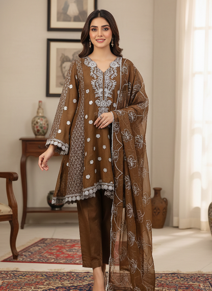 ZARI LUXE FROCK CHOCOLATE MMG-924