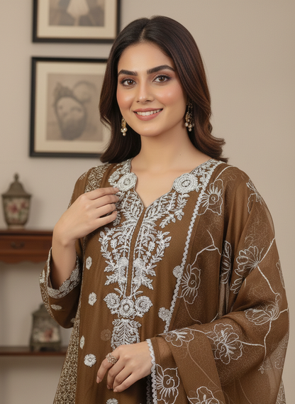 ZARI LUXE FROCK CHOCOLATE MMG-924
