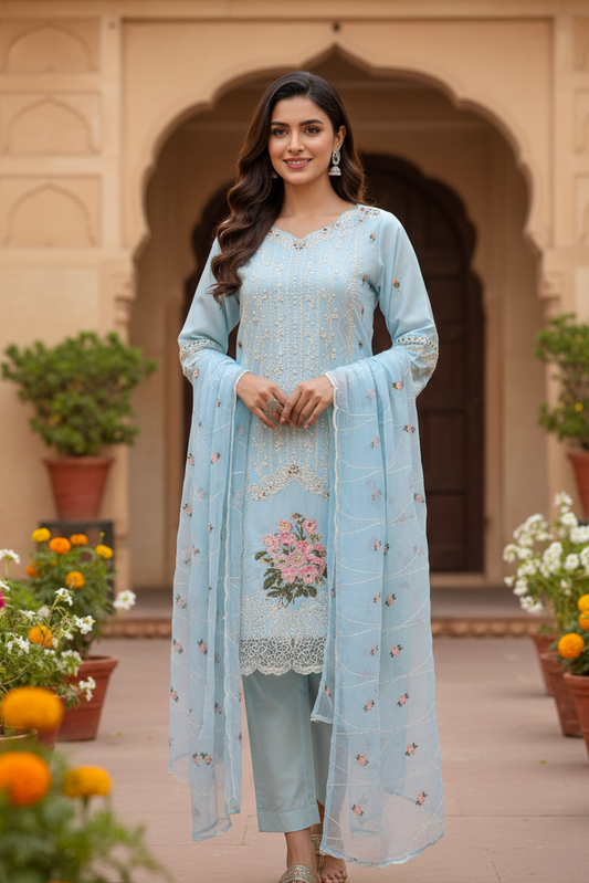 ZARQASH CHIFFON ROYALE KURTA SET MMG-1160