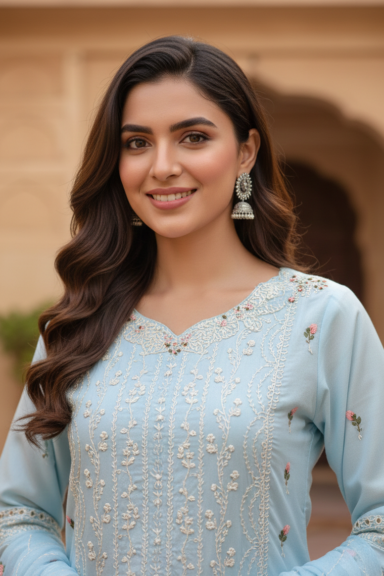 ZARQASH CHIFFON ROYALE KURTA SET MMG-1160