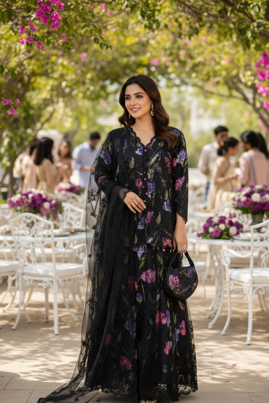 ZARIKA NET EMBROIDERED LEHNGA CHOLI MMG-1148