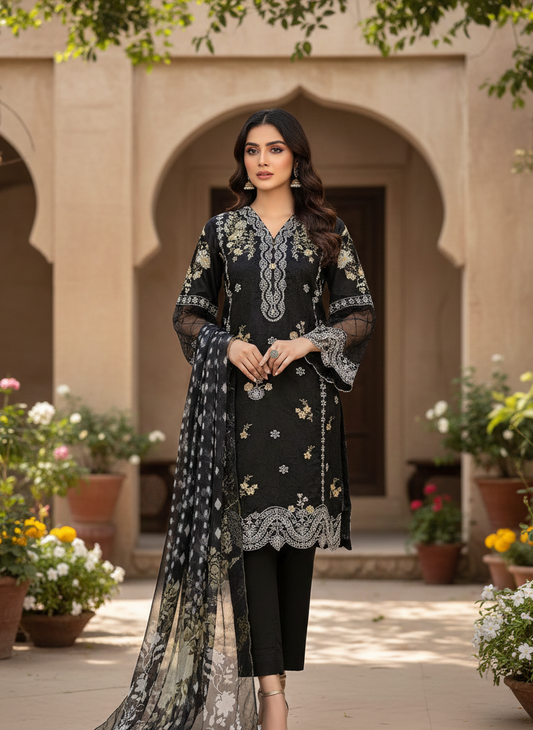 LUNA EMBROIDERED ORGANZA SET MMG-1166