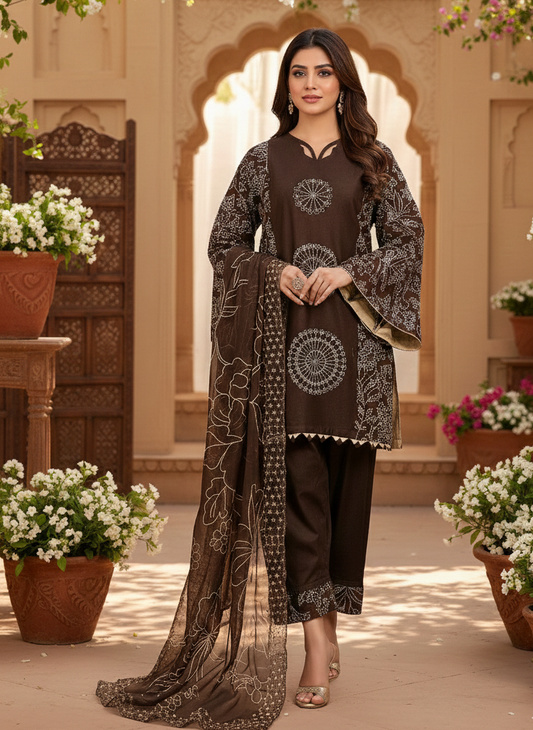 ROYALCOT EMB KURTA SET PURE COTTON MMG-1193