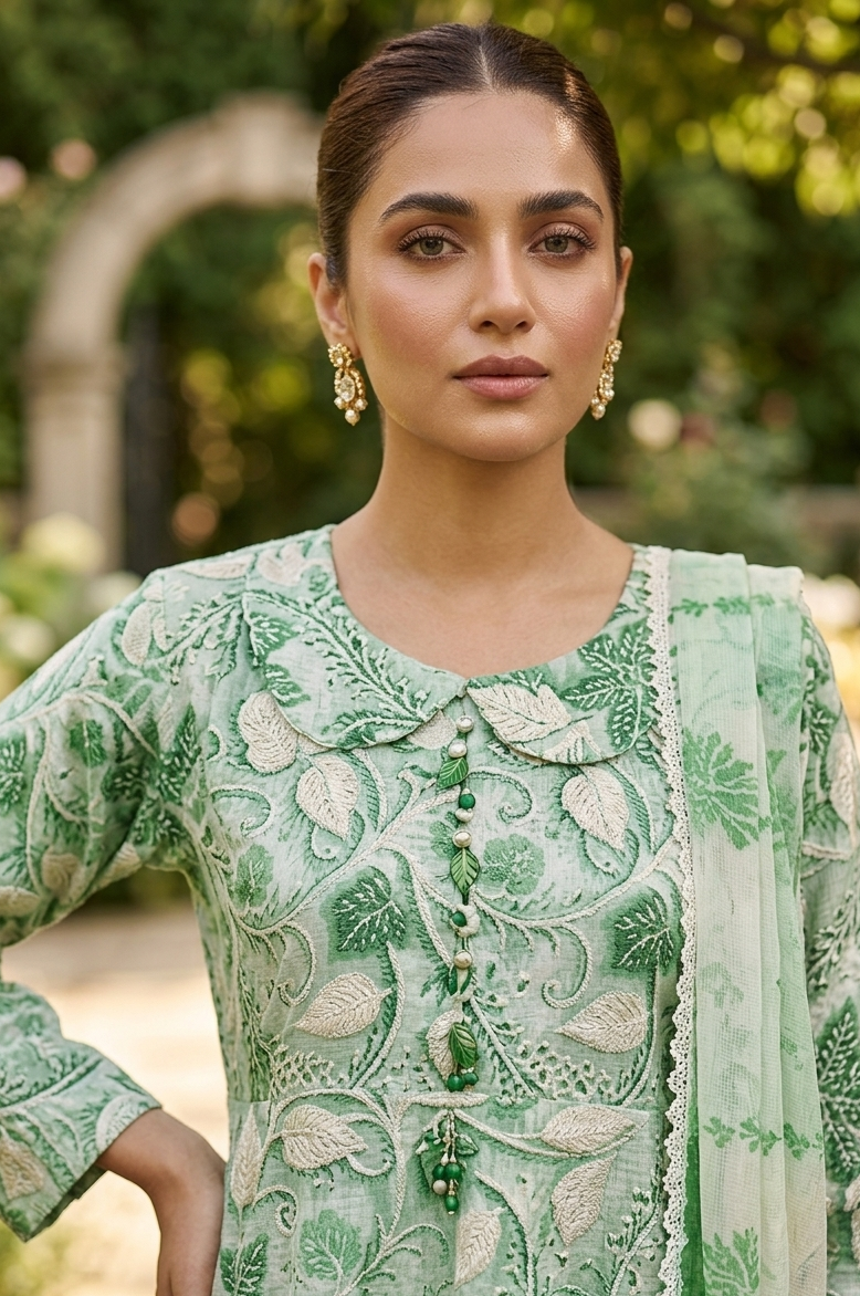 🌿MINT GREEN DIGITAL PRINTED FROCK SUMMER MMG-07