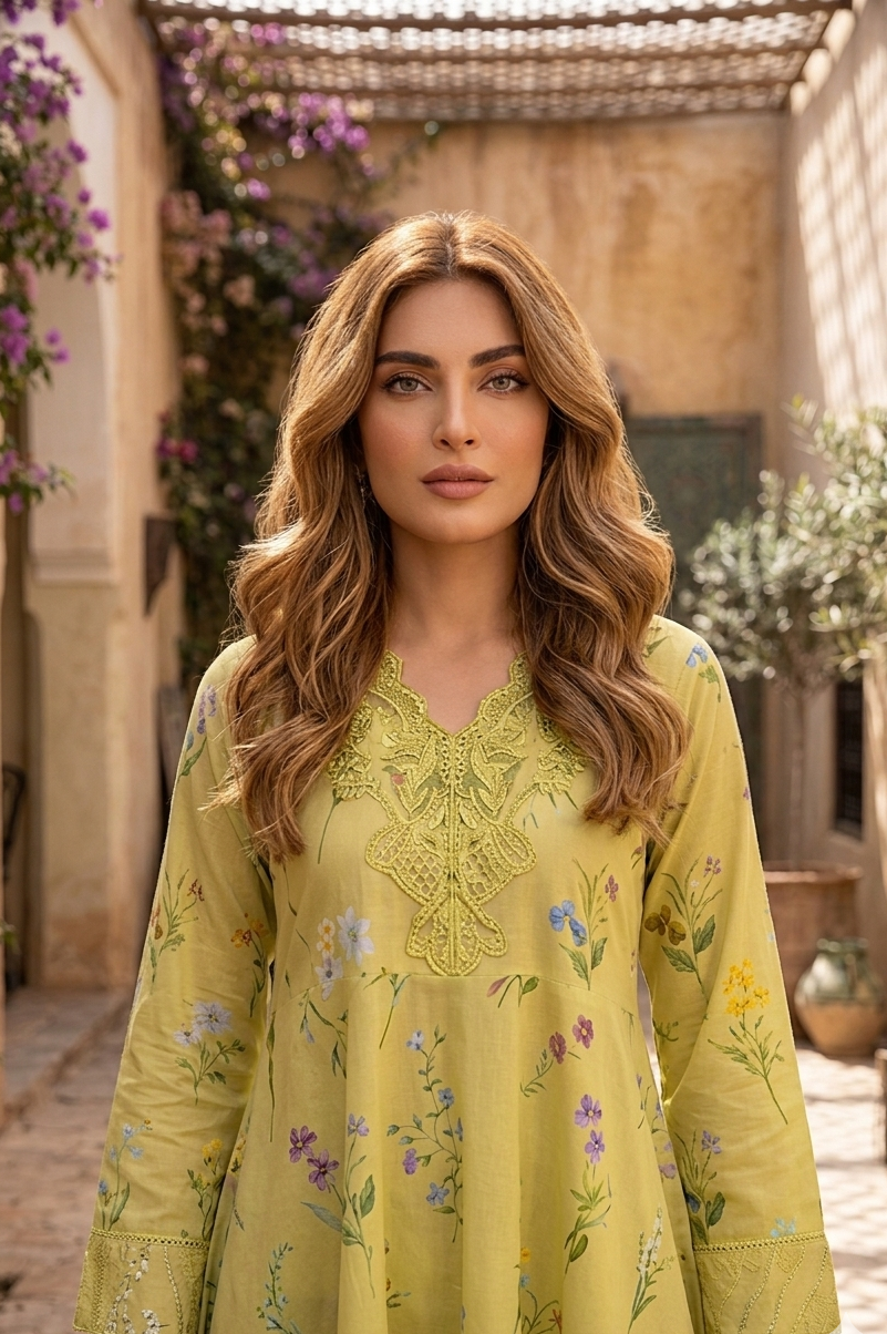 ROSHNI BANO SWISS LAWN FROCK SET