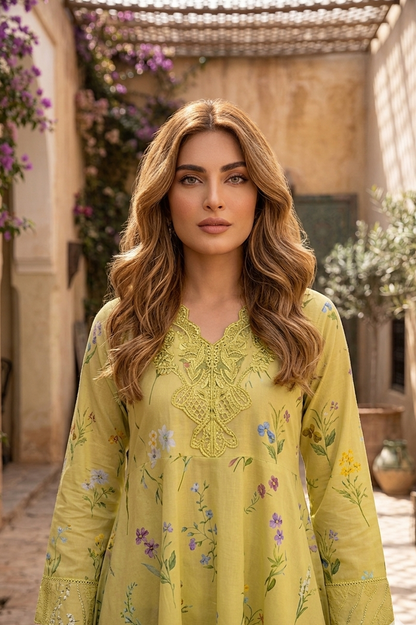 ROSHNI BANO SWISS LAWN FROCK SET