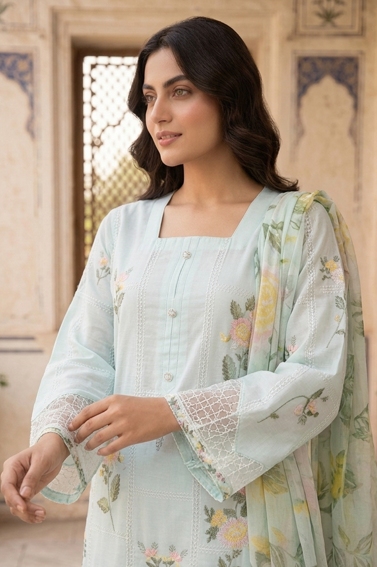 MAH-E-NOOR COTTON KURTA SET