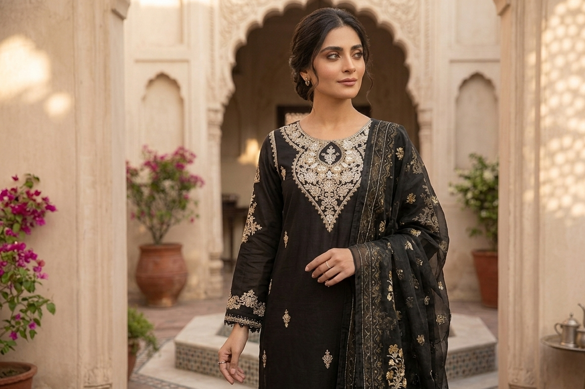 PEARL PRESTIGE EMB KURTA SET MMG-1248