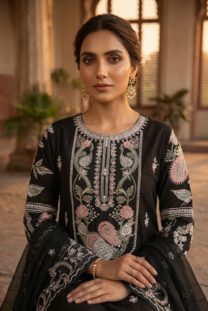 HEER EMB KURTA SET MMG-1267