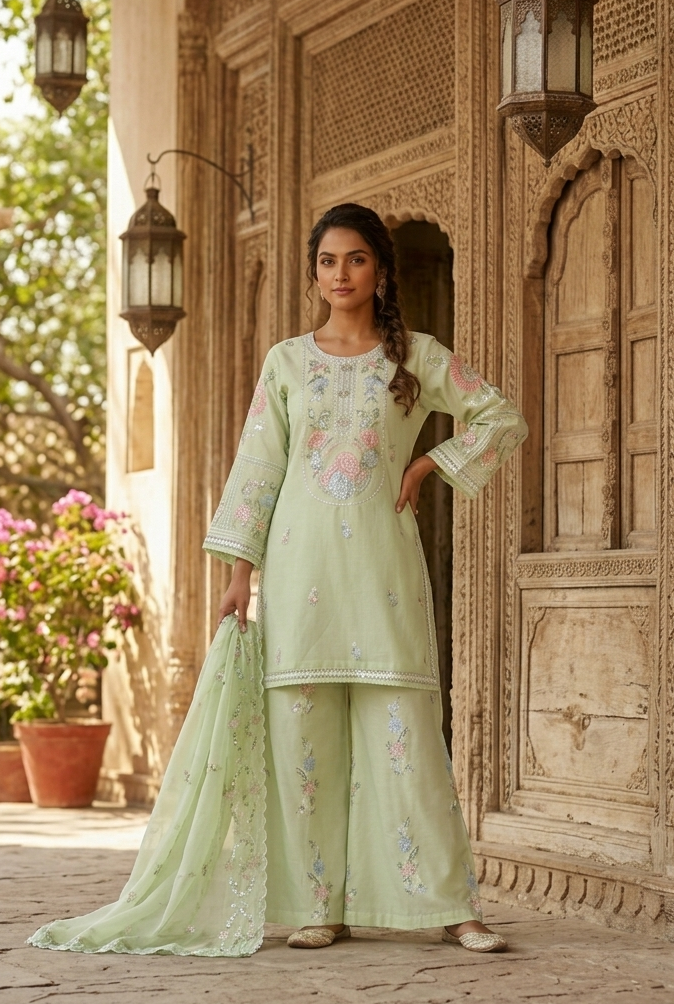 HEER EMB KURTA SET MMG-1267