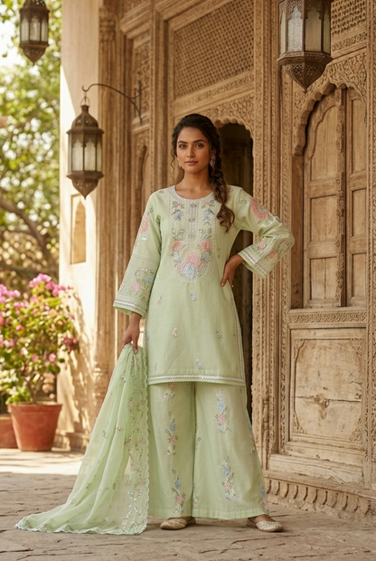 HEER EMB KURTA SET MMG-1267