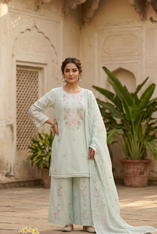 HEER EMB KURTA SET MMG-1267