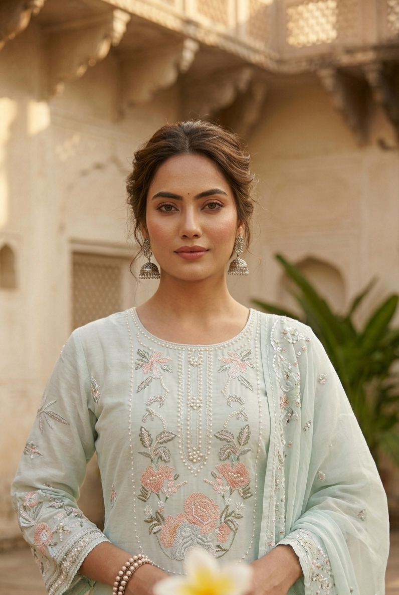 HEER EMB KURTA SET MMG-1267