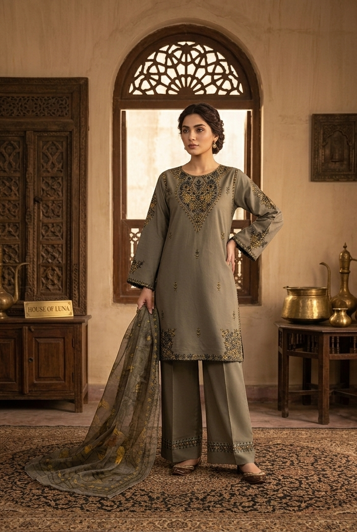PEARL PRESTIGE EMB KURTA SET MMG-1248