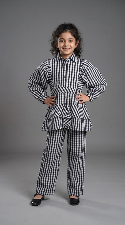 Little Gentleman Check Kurta Set