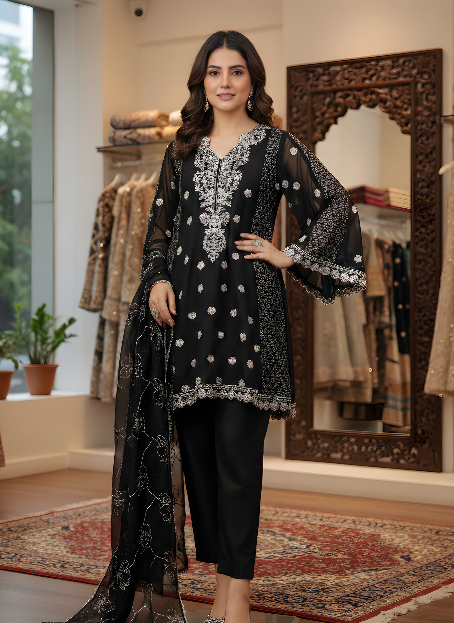 ZARI LUXE FROCK CHOCOLATE MMG-924
