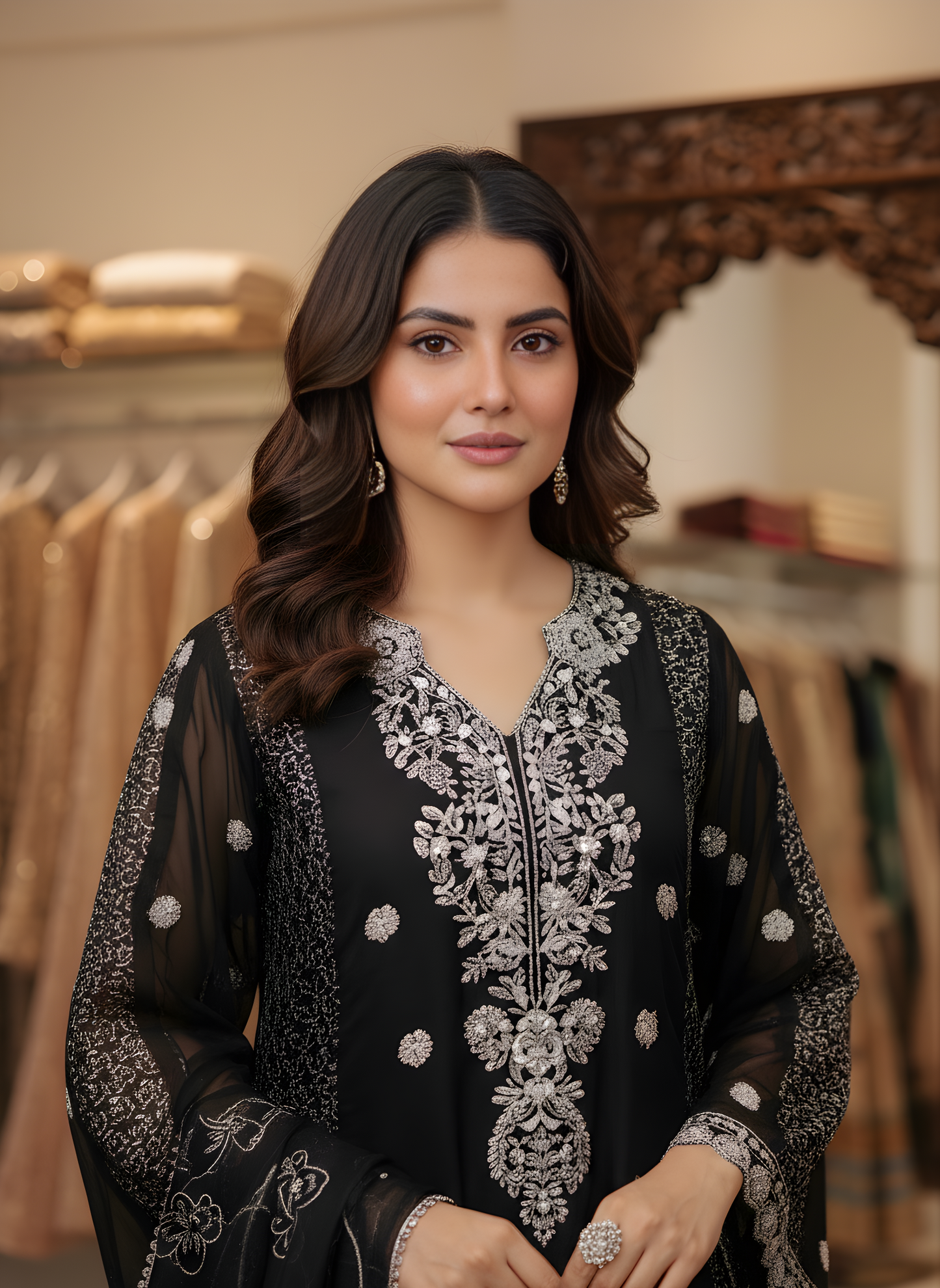 ZARI LUXE FROCK CHOCOLATE MMG-924