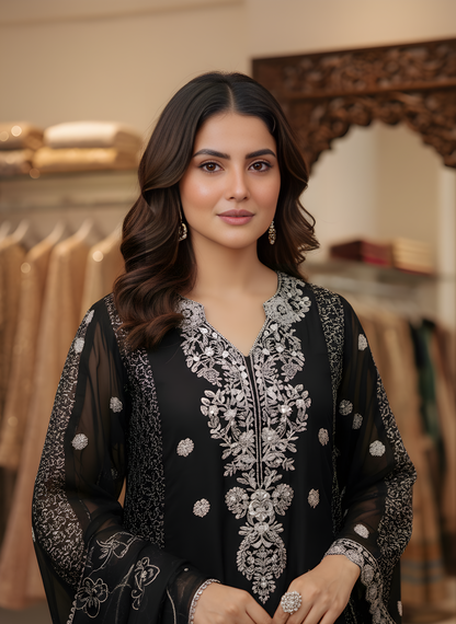 ZARI LUXE FROCK CHOCOLATE MMG-924