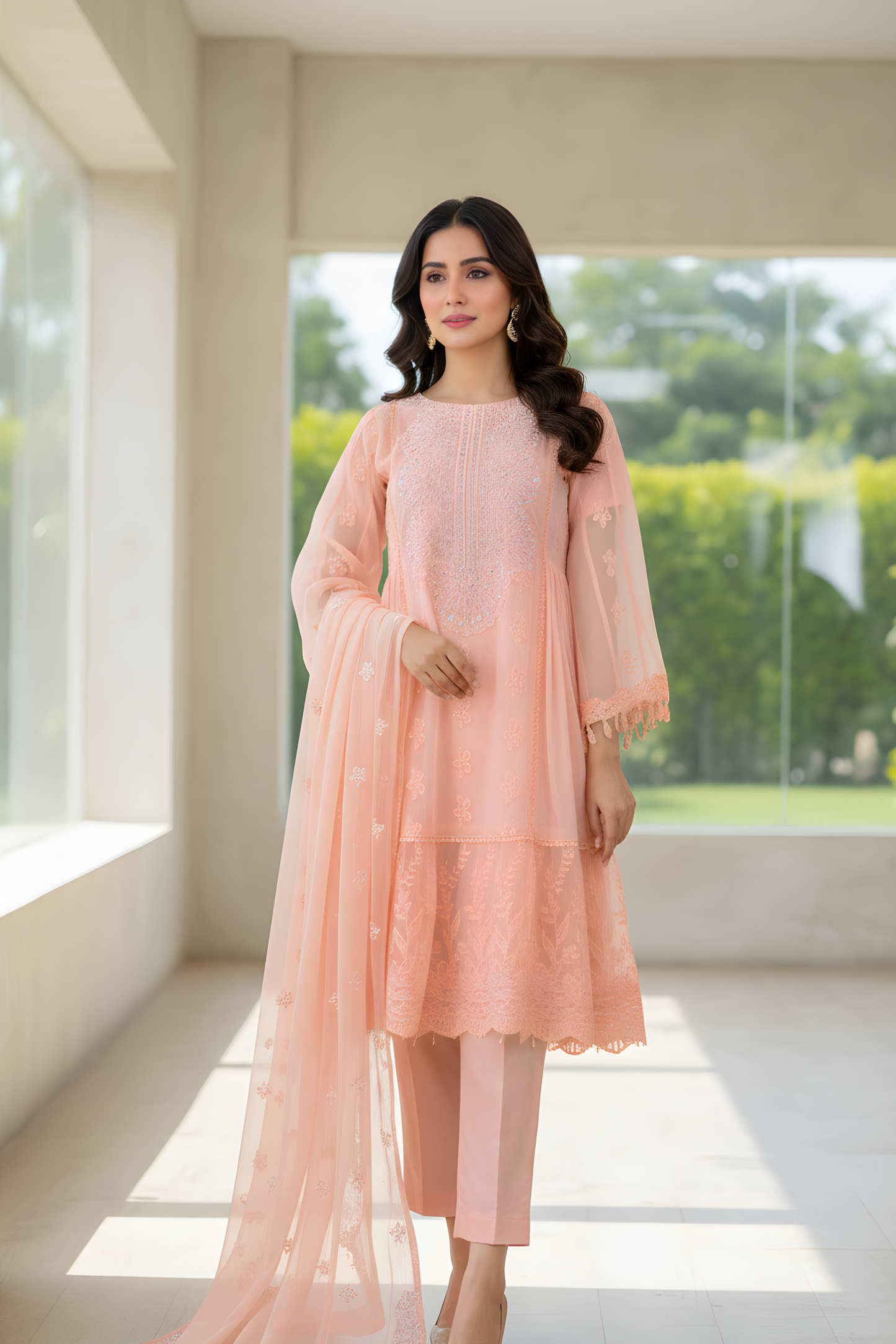 NOOR-E-AAB CHIFFON PISHWAS MMG-1172