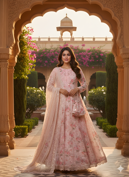 REGAL GLOW SEQUINE NET LONG MAXI